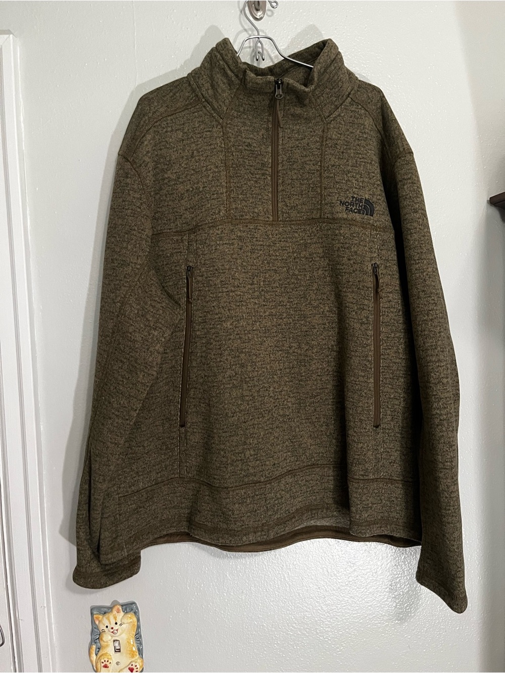 The North Face Men's Olive Green Half-Zip Pullover Sweater XXL